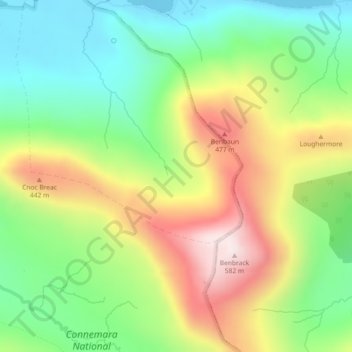 Lugbawnの地形図、標高、地勢