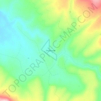 Cleavelandの地形図、標高、地勢
