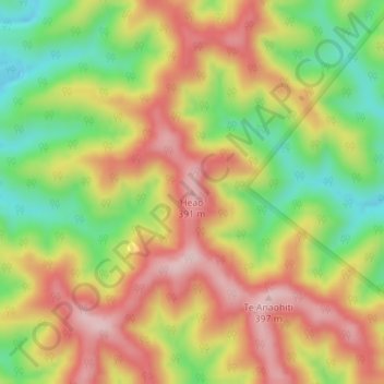 Heaoの地形図、標高、地勢