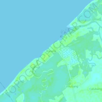 Bocanaの地形図、標高、地勢