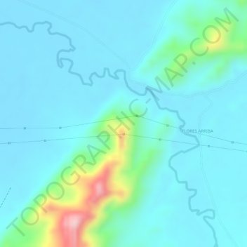 LAS PAILASの地形図、標高、地勢