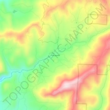 Fort Jonesの地形図、標高、地勢