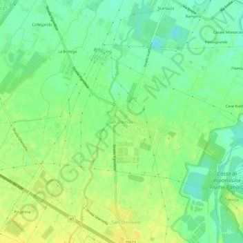 San Damasoの地形図、標高、地勢
