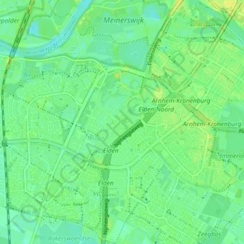 Eldenの地形図、標高、地勢