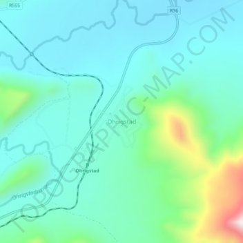 Ohrigstadの地形図、標高、地勢
