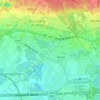 Cité Nouvelleの地形図、標高、地勢