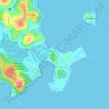 Morro do Ouroの地形図、標高、地勢