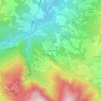La Lamacciaの地形図、標高、地勢