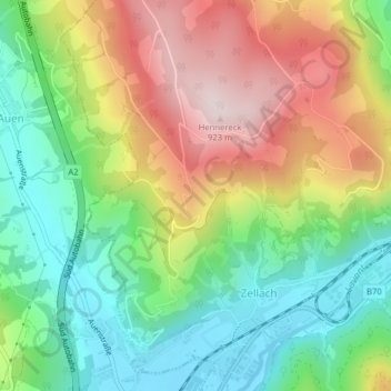 Vorderwölchの地形図、標高、地勢