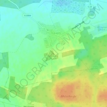 Kiesbergの地形図、標高、地勢