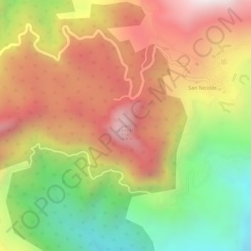 Cerro El Cirioの地形図、標高、地勢
