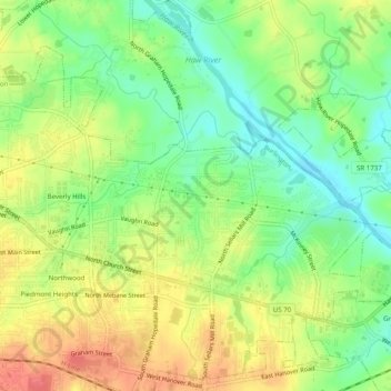 Fairchild Heights Subdivisionの地形図、標高、地勢