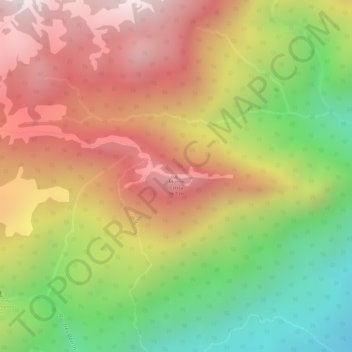 Monte Cristaの地形図、標高、地勢
