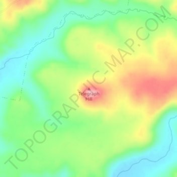 Telegraph Hillの地形図、標高、地勢