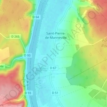 La Margueriteの地形図、標高、地勢
