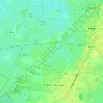 Klein-Heselの地形図、標高、地勢