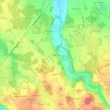La Fontaineの地形図、標高、地勢