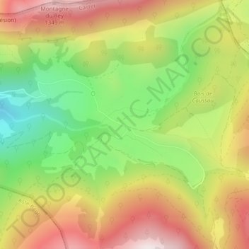 Port de Castetの地形図、標高、地勢
