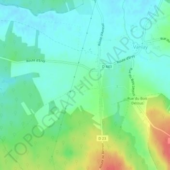 Le Renchonの地形図、標高、地勢