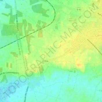 Les Sablesの地形図、標高、地勢