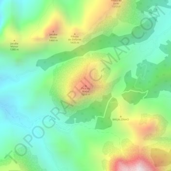 Pico do Brejalの地形図、標高、地勢