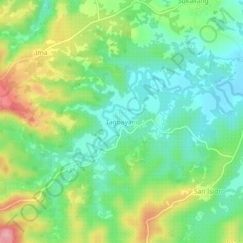 Tagbayaniの地形図、標高、地勢