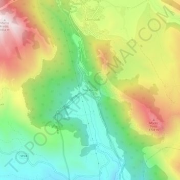 San Potitoの地形図、標高、地勢