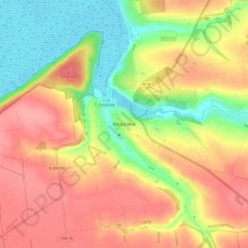 Vasylivkaの地形図、標高、地勢