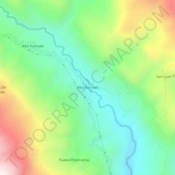 Alto Yurinakiの地形図、標高、地勢