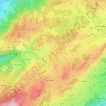 Hausの地形図、標高、地勢