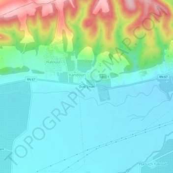 Ould Smanの地形図、標高、地勢