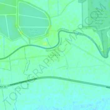 Río Ricoの地形図、標高、地勢