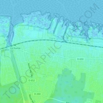 Meyranの地形図、標高、地勢