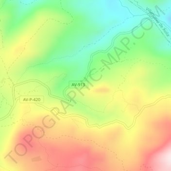 Ramacastañaの地形図、標高、地勢