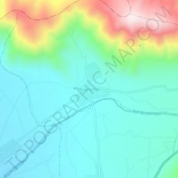 Huancharの地形図、標高、地勢