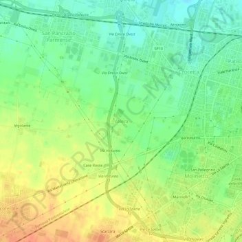 Valeraの地形図、標高、地勢