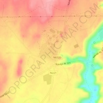 Shontoの地形図、標高、地勢
