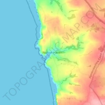 Nolton Havenの地形図、標高、地勢