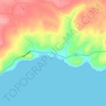 Monroeの地形図、標高、地勢