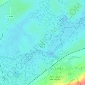Grand Montの地形図、標高、地勢