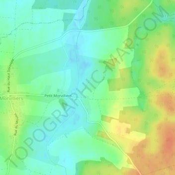 La Forceの地形図、標高、地勢