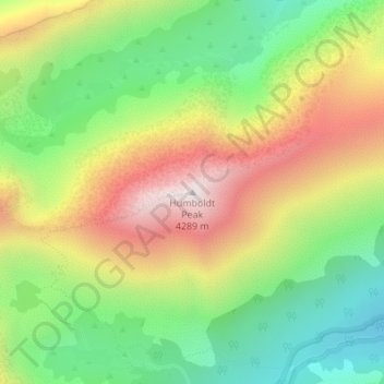 Humboldt Peakの地形図、標高、地勢