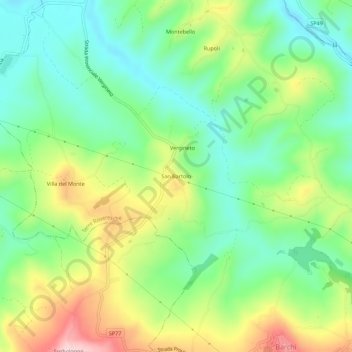 San Bartoloの地形図、標高、地勢