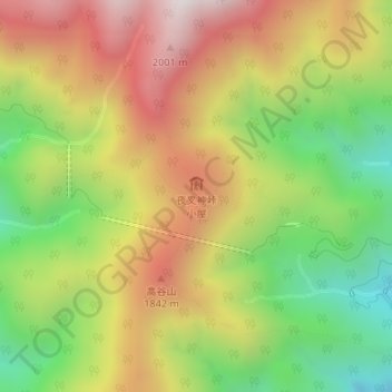 夜叉神峠の地形図、標高、地勢