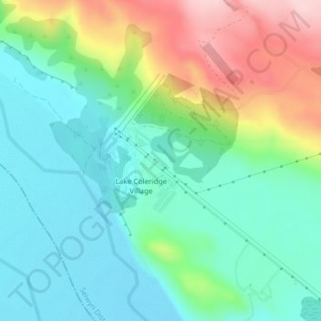 Lake Coleridgeの地形図、標高、地勢