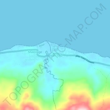 Malei Tojoの地形図、標高、地勢