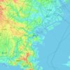横浜市の地形図、標高、地勢