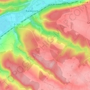 Bonnemareの地形図、標高、地勢