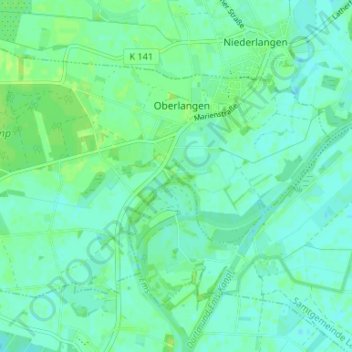 Sandの地形図、標高、地勢