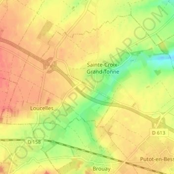 La Grande Routeの地形図、標高、地勢